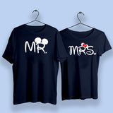 Mr and Mrs Mickey Minnie Mouse Cut Couple T-Shirts