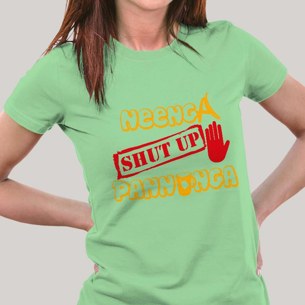 Neenga Shut Up Pannunga OviyaArmy T shirt for Women