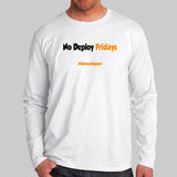 No Deploy Fridays Funny Programming Joke T-Shirt For Men