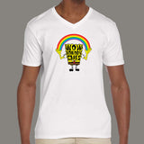 Nobody Cares Cartoon Rainbow Meme V Neck T-Shirt For Men online india