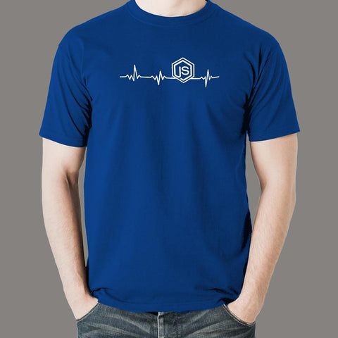 NodeJS Javascript Heartbeat T-Shirt For Men Online India