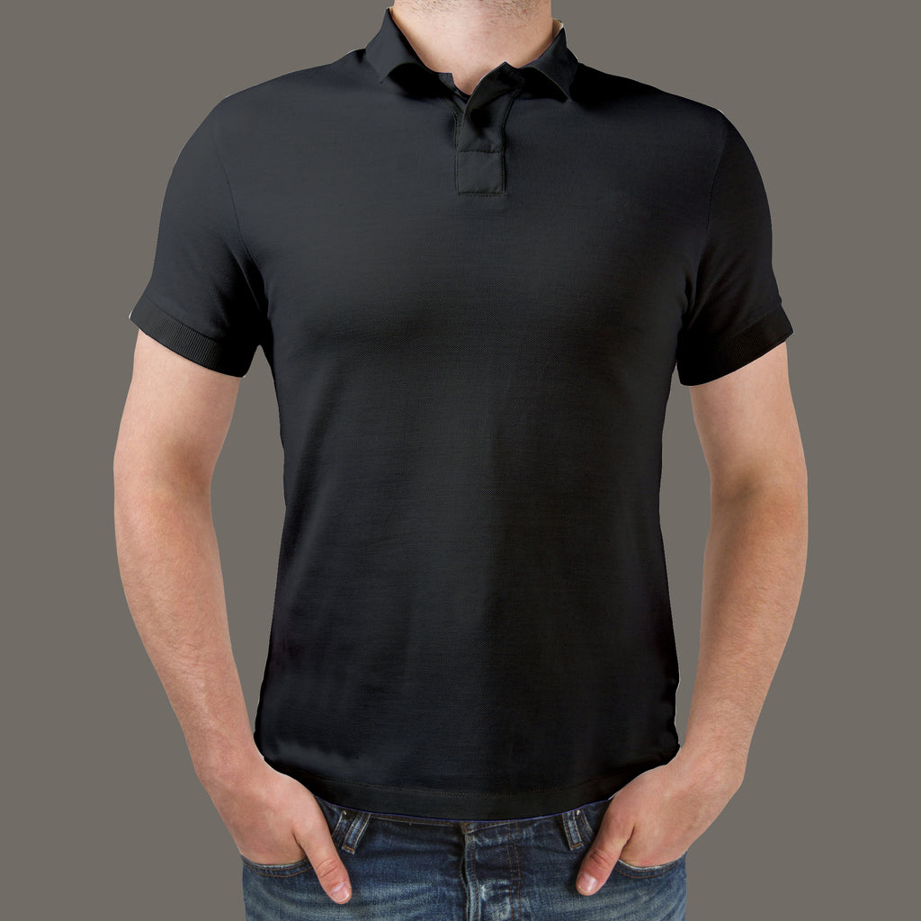 Black polo t shirt sale online