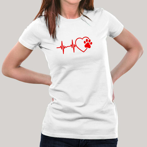 Paw Heartbeat T-Shirt For Women Online India