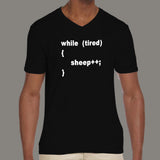 Programmer Tired Sheep Pc Funny Coding V Neck T-Shirt For Men Online India
