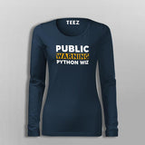 Public Warning Python Wizard T-Shirt For Women