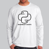Python - Readability Counts Men's Programming Full Sleeve T-shirt Online India