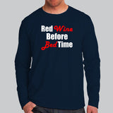 Red Wine Before Bed Time T-Shirt For Men