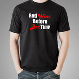 Red Wine Before Bed Time T-Shirt India