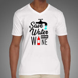Save Water Drink Wine T-Shirt For Men