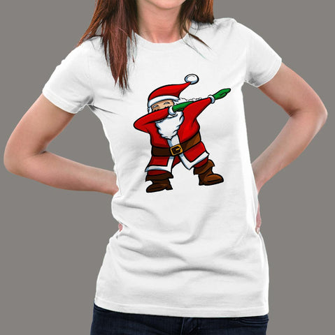 Santa Dabbing Women's Christmas T-shirt India Online