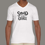 Saved By Grace V Neck T-Shirt For Men Online