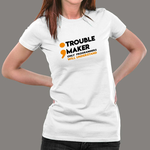 Semicolon Troublemaker Women's Programmer Tee
