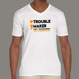 Semicolon Is A Trouble Maker  Funny Programmer Men's V Neck T-Shirt Online