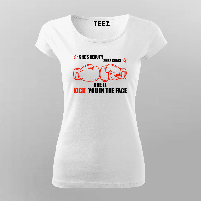 Camiseta Sin Mangas Divertida 'She's Beauty She's Grace' Para Amantes Del Boxeo - Unisex