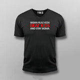 Sigma Rule#224 Beat Kids And Stay Sigma Funny V-Neck T-shirt For Men Online India