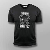 This Is My Happy Face Pug Dog T-Shirt For Men