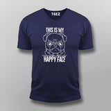 This Is My Happy Face Pug Dog T-Shirt For Men