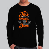 This Human Belongs To A Great Dane T-Shirt For Full Sleeve Men Online India