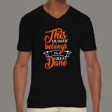 This Human Belongs To A Great Dane V Neck T-Shirt India