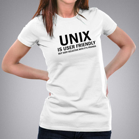 Unix is User Friendly Geeky T-shirt for Women