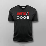 WHAT THE F? Funny Photographer V Neck T-shirt For Men Online Teez