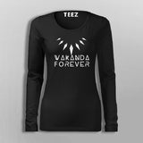 Wakanda Forever Black Panther Fullsleeve  T-Shirt For Women Online