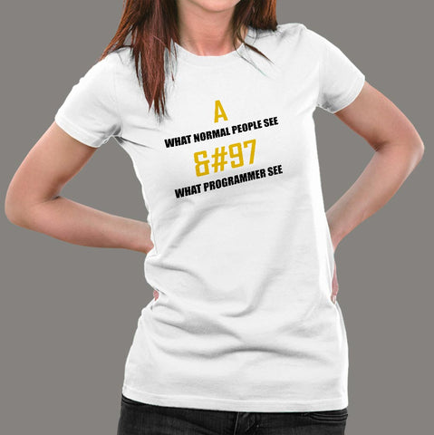 What Programmer See a Funny Programmer T-Shirt For Women India