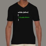 While Alive Cuddle Kittens V Neck T-Shirt For Men india