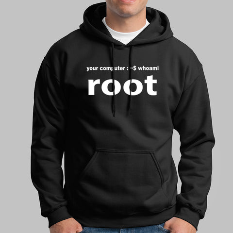 Your Computer Whoami Root Funny IT Admin Hacker Hoodies For Men Online India