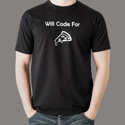 Will Code For Pizza Men's Funny Programmer T-Shirt