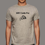 Will Code For Pizza Men's Funny Programmer T-Shirt