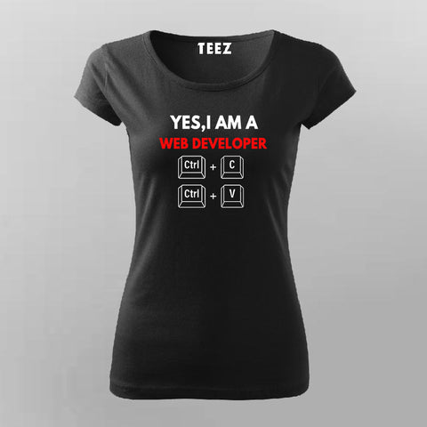 Yes,I Am Web Developer Programmer T-Shirt For Women Online India