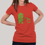 Android Peeing on Apple Women's T-shirt