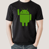 black tee android mascot india