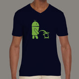 Android Peeing on Apple Men's technology v neck T-shirt online 