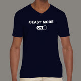 Beast Mode ON Gym - Motivational Men's attitude v neck T-shirt online india