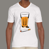 Tea & Cigarette/Chai Sutta Men's v neck T-shirt online india