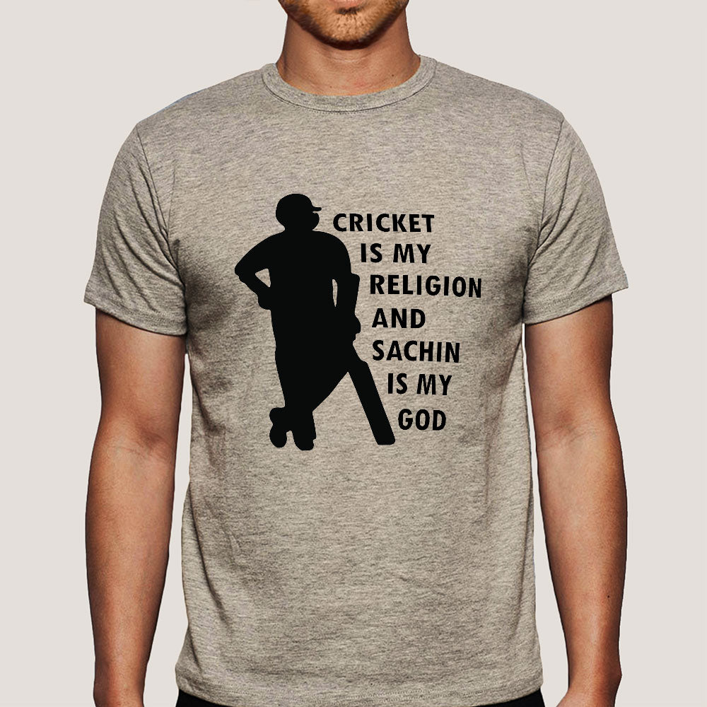 Buy the Cricket is My & Sachin My God Men's T-shirt Online in India TEEZ.in
