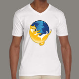 Doge Trolls Firefox Men's Meme  v neck T-shirt online india