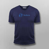 Fedora Logo V-neck T-shirt For Men Online India