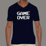 Game Over classic 8-bit Men's  v neck T-shirt online india
