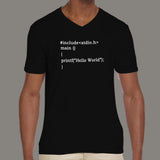 "Hello World" C Programming Men's v neck T-shirt online
