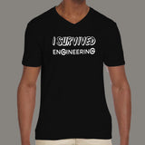 I survived Engineering Men's attitude v neck T-shirt online india