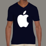 Steve Jobs in Apple Logo - Men's v neck  T-shirt online india
