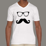 Moustache Specs Men's v neck T-shirt online india