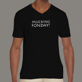 Mucking Fonday Men's  insult and work v neck  T-shirt online