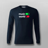 Music On World Off Full Sleeve T-shirt For Men Online Teez