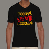 Neenga Shut Up Pannunga #OviyaArmy big boss v neck T-shirt for Men online india
