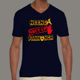 Neenga Shut Up Pannunga #OviyaArmy v neck T-shirt for Men online india