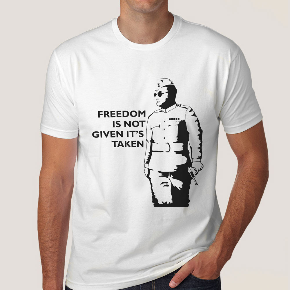 Nethaji Subash Chanra Bose Freedom Fighter Men T-shirt India ...